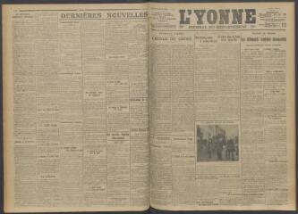 3 vues - L\'Yonne, journal du département, n° 67, mardi 21 mars 1916 (ouvre la visionneuse)