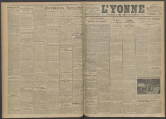 3 vues - L\'Yonne, journal du département, n° 69, jeudi 23 mars 1916 (ouvre la visionneuse)