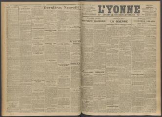 3 vues - L\'Yonne, journal du département, n° 96, mardi 25 avril 1916 (ouvre la visionneuse)