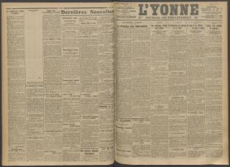 3 vues - L\'Yonne, journal du département, n° 110, jeudi 11 mai 1916 (ouvre la visionneuse)