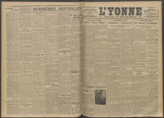 3 vues - L\'Yonne, journal du département, n° 129, vendredi 2 juin 1916 (ouvre la visionneuse)