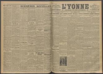 3 vues - L\'Yonne, journal du département, n° 130, samedi 3 juin 1916 (ouvre la visionneuse)
