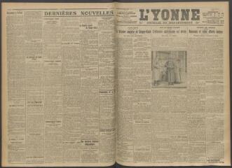 3 vues - L\'Yonne, journal du département, n° 131, lundi 5 juin 1916 (ouvre la visionneuse)
