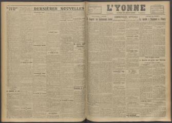 3 vues - L\'Yonne, journal du département, n° 150, lundi 26 juin 1916 (ouvre la visionneuse)