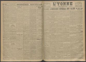 3 vues - L\'Yonne, journal du département, n° 156, lundi 3 juillet 1916 (ouvre la visionneuse)