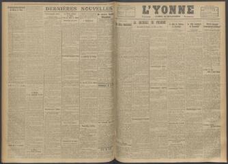 3 vues - L\'Yonne, journal du département, n° 190, lundi 14 août 1916 (ouvre la visionneuse)