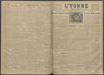 3 vues - L\'Yonne, journal du département, n° 225, samedi 23 septembre 1916 (ouvre la visionneuse)