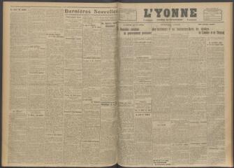 3 vues - L\'Yonne, journal du département, n° 230, jeudi 28 septembre 1916 (ouvre la visionneuse)