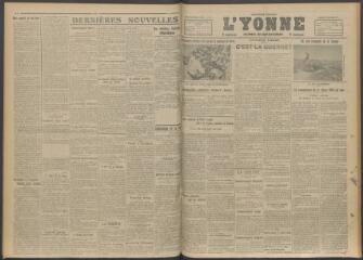 3 vues - L\'Yonne, journal du département, n° 276, mercredi 22 novembre 1916 (ouvre la visionneuse)