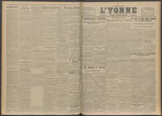 3 vues - L\'Yonne, journal du département, n° 280, lundi 27 novembre 1916 (ouvre la visionneuse)