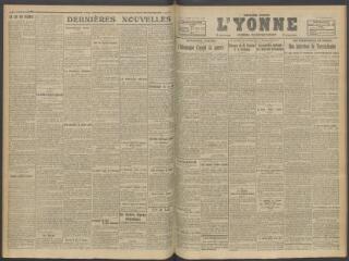 3 vues - L\'Yonne, journal du département, n° 120, lundi 21 mai 1917 (ouvre la visionneuse)