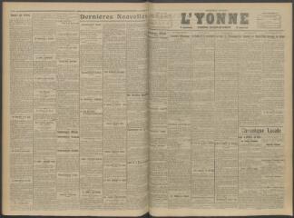 2 vues - L\'Yonne, journal du département, n° 216, lundi 10 septembre 1917 (ouvre la visionneuse)