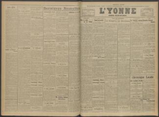 2 vues - L\'Yonne, journal du département, n° 240, lundi 8 octobre 1917 (ouvre la visionneuse)