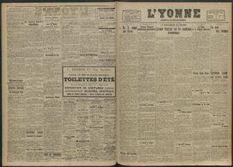 2 vues - L\'Yonne, journal du département, n° 115, vendredi 16 mai 1919 (ouvre la visionneuse)