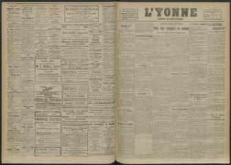 2 vues - L\'Yonne, journal du département, n° 132, jeudi 5 juin 1919 (ouvre la visionneuse)