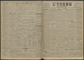 3 vues - L\'Yonne, journal du département, n° 133, vendredi 6 juin 1919 (ouvre la visionneuse)