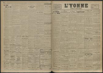 2 vues - L\'Yonne, journal du département, n° 133, mercredi 11 juin 1919 (ouvre la visionneuse)
