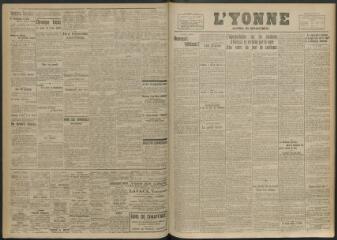 3 vues - L\'Yonne, journal du département, n° 139, mercredi 18 juin 1919 (ouvre la visionneuse)