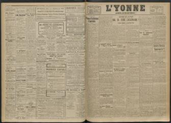 2 vues - L\'Yonne, journal du département, n° 137, jeudi 19 juin 1919 (ouvre la visionneuse)