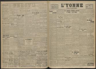 3 vues - L\'Yonne, journal du département, n° 145, samedi 28 juin 1919 (ouvre la visionneuse)