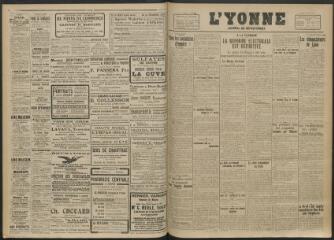 2 vues - L\'Yonne, journal du département, n° 153, mardi 8 juillet 1919 (ouvre la visionneuse)