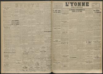3 vues - L\'Yonne, journal du département, n° 154, jeudi 17 juillet 1919 (ouvre la visionneuse)