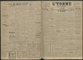 2 vues - L\'Yonne, journal du département, n° 161, vendredi 25 juillet 1919 (ouvre la visionneuse)