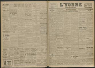 3 vues - L\'Yonne, journal du département, n° 173, samedi 9 août 1919 (ouvre la visionneuse)