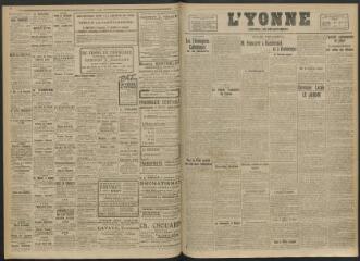 3 vues - L\'Yonne, journal du département, n° 174, lundi 11 août 1919 (ouvre la visionneuse)