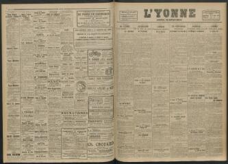 3 vues - L\'Yonne, journal du département, n° 180, lundi 18 août 1919 (ouvre la visionneuse)