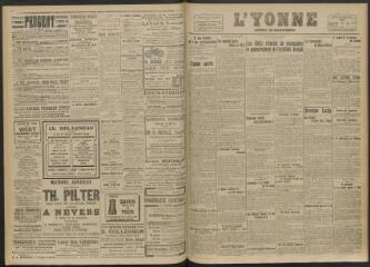 3 vues - L\'Yonne, journal du département, n° 185, samedi 23 août 1919 (ouvre la visionneuse)
