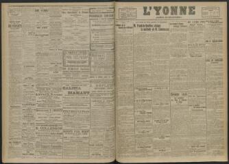 2 vues - L\'Yonne, journal du département, n° 219, jeudi 2 octobre 1919 (ouvre la visionneuse)