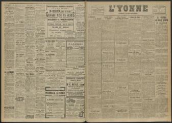 3 vues - L\'Yonne, journal du département, n° 256, lundi 22 décembre 1919 (ouvre la visionneuse)