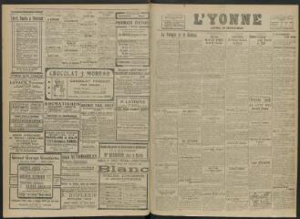 3 vues - L\'Yonne, journal du département, n° 25, vendredi 30 janvier 1920 (ouvre la visionneuse)