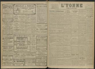 3 vues - L\'Yonne, journal du département, n° 28, mardi 3 février 1920 (ouvre la visionneuse)