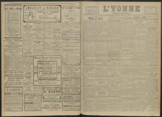 3 vues - L\'Yonne, journal du département, n° 30, jeudi 5 février 1920 (ouvre la visionneuse)