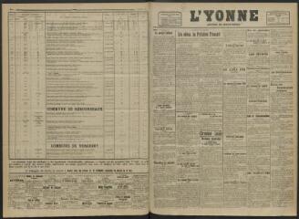 2 vues - L\'Yonne, journal du département, n° 41, mercredi 18 février 1920 (ouvre la visionneuse)