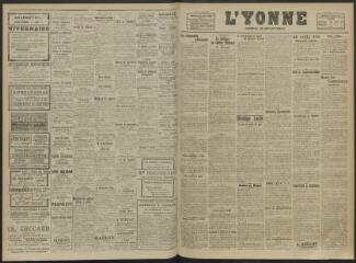 2 vues - L\'Yonne, journal du département, n° 75, lundi 29 mars 1920 (ouvre la visionneuse)