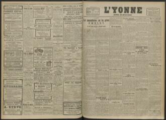 2 vues - L\'Yonne, journal du département, n° 117, jeudi 20 mai 1920 (ouvre la visionneuse)