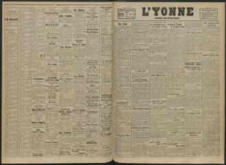 2 vues - L\'Yonne, journal du département, n° 142, lundi 21 juin 1920 (ouvre la visionneuse)