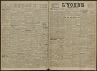 3 vues - L\'Yonne, journal du département, n° 147, samedi 26 juin 1920 (ouvre la visionneuse)