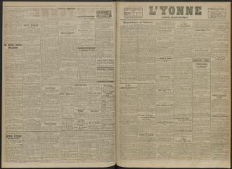 3 vues - L\'Yonne, journal du département, n° 151, jeudi 1 juillet 1920 (ouvre la visionneuse)