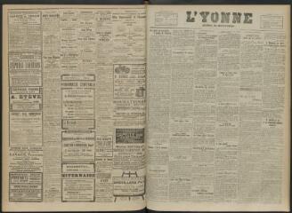 2 vues - L\'Yonne, journal du département, n° 170, lundi 26 juillet 1920 (ouvre la visionneuse)