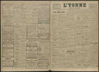 2 vues - L\'Yonne, journal du département, n° 204, vendredi 27 août 1920 (ouvre la visionneuse)