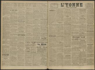 3 vues - L\'Yonne, journal du département, n° 233, jeudi 30 septembre 1920 (ouvre la visionneuse)