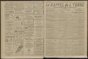 3 vues - Le Rappel de l\'Yonne, organe démocratique du département, n° 63, dimanche 5 février 1922 (ouvre la visionneuse)