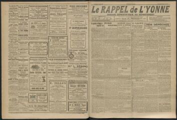 3 vues - Le Rappel de l\'Yonne, organe démocratique du département, n° 103, vendredi 24 mars 1922 (ouvre la visionneuse)