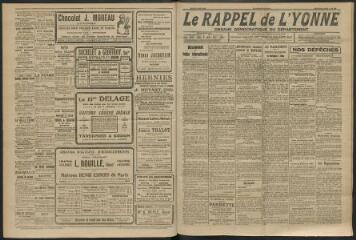 3 vues - Le Rappel de l\'Yonne, organe démocratique du département, n° 112, mardi 4 avril 1922 (ouvre la visionneuse)