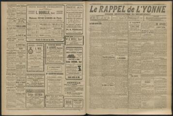 3 vues - Le Rappel de l\'Yonne, organe démocratique du département, n° 117, dimanche 9 avril 1922 (ouvre la visionneuse)