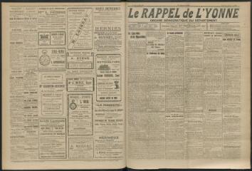 3 vues - Le Rappel de l\'Yonne, organe démocratique du département, n° 127, samedi 22 avril 1922 (ouvre la visionneuse)